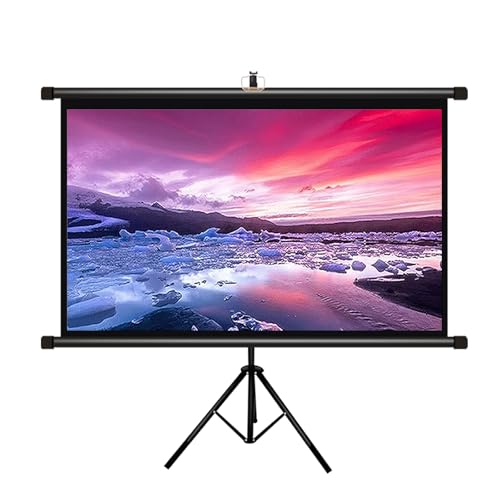 Schermo per proiettore con Supporto, Schermo cinematografico per Interni ed Esterni con treppiede, Schermo di proiezione 4K da 60/72 Pollici 4:3/16:9, Supporto per Schermo di proiezione Port