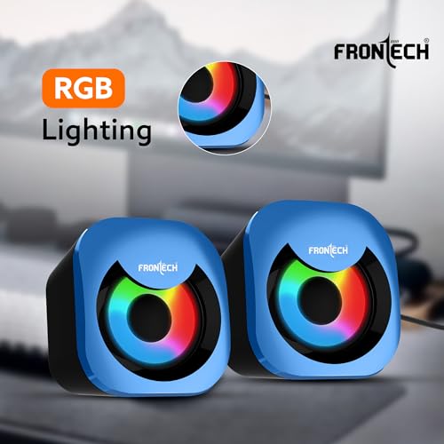Image of FRONTECH 2.0 Multimedia Speakers | 8W Output | RGB Lighting | USB-Powered | 3.5mm AUX | 1-Year Warranty (SPK-0015)