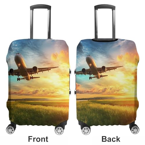 Airplane Taking Off From The Airport Luggage Covers Suitcase Protector Case Fits 19-32 Inch XL3