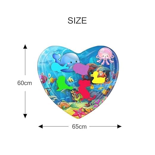 Image of Heart Shape Baby Inflatable Patted Water Play Pad Cushion for Kids