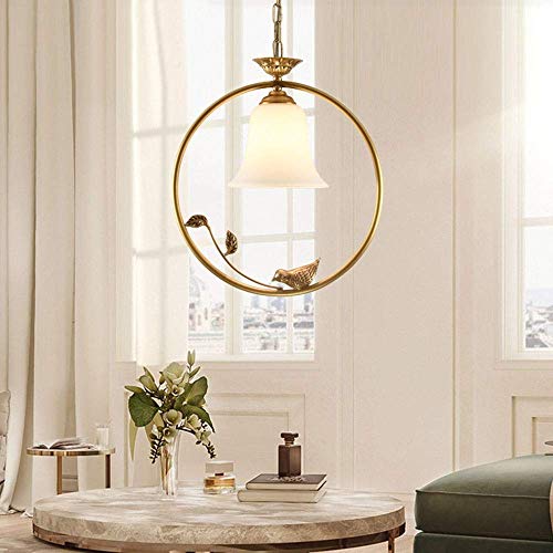 Lustre en cuivre et verre LED 70CM pour restaurant et couloir
