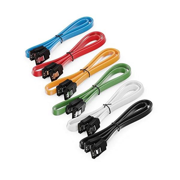 deleyCON 6x 50cm SATA 3 Kabel im Set SATA III Datenkabel - HDD SSD Verbindungskabel Anschlusskabel Metall-Clip 6 GBit/s… – Bild 5