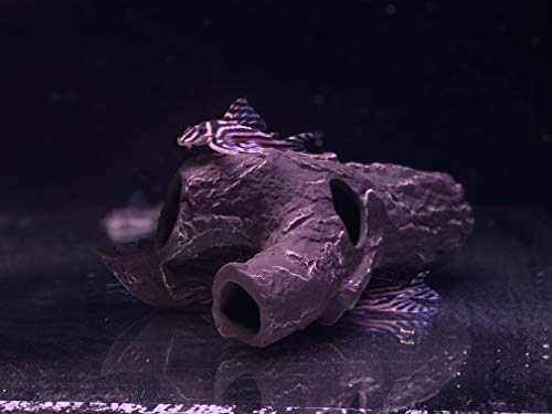Image of Plecoceramics Aquarium Ceramic Decorations Cave Betta Stone Decor - Aquarium Fish Tank Hideway Decor for breeding Cichlids Plecos Betta Toys Hideout (Snag)