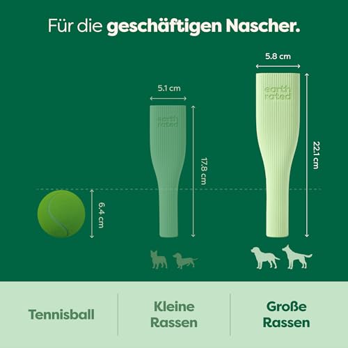 Earth Rated Kauspielzeug, bereicherndes Spielzeug für ausgewachsene Hunde und Welpen, geeignet für Spülmaschine und Gefrierfach, aus Naturgummi, groß, grün