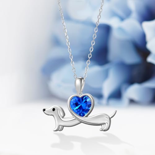 Dachshund Gifts Dachshund Necklace 925 Sterling Silver Dachshund Gifts for Women Birthstone Dachshund Jewelry Gifts for Women2