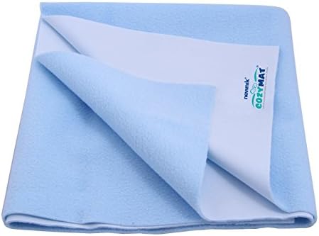 Cozymat Waterproof Mattress Protector | Breathable Reusable Bed Protector Sheet | Oeko-TEX Certified Waterproof Mattress Cover for Adults, Kids, Babies & Elderly,Sky Blue, Medium