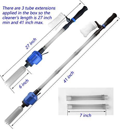 Yadico Auto Electric Aquarium Gravel Cleaner, 3 In 1 Automatic Sludge Extractor For Fish Plant Tanks #TOP6