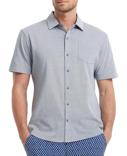 M MAELREG Button Down Shirt Men Moisture Wicking Dry Fit Pique Performence Cool Breathable Mens Summer Shirts Short Sleeve