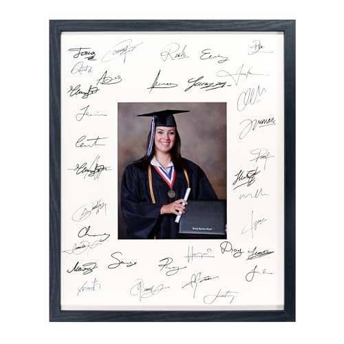 GarduationMall 16x20 Signature Picture Frame Holds 8x10 Photo with White Mat for Wedding Graduation | Wall or Tabletop Display by GraduationMall - Used condition - US$31.16