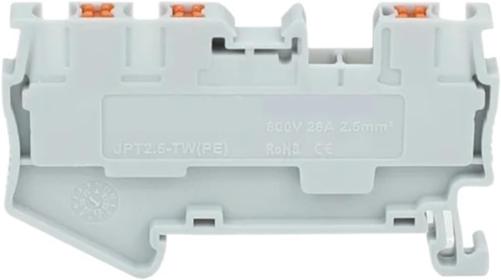 10 PCS PT 2.5-TW Din Rail Terminal Block Push-in Electrical Connector 2.5mm² PT2.5-Twin 3-Conductor Wire PT2.5-TW