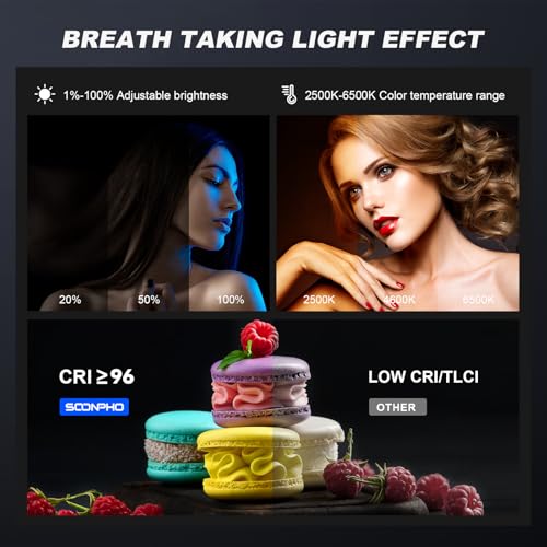 Kit LED vídeo 280 diodos panel de iluminación fotográfica ajustable con viseras de 12.6" 5