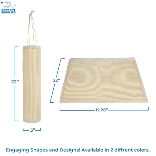 Image of Best Pet Supplies Catify Cat Scratcher, Fun Interactive Scratchers, Posts, Poles, Claw Safe, Furniture Saver Indoor Play Support Natural Cat Behaviors Heavy Duty - Beige Log