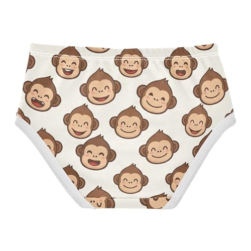 Cute Cartoon Monkey Prints Beige Girls Underwear Toddler 2t Cotton Little Girl Panties Print Kids Briefs Undies2
