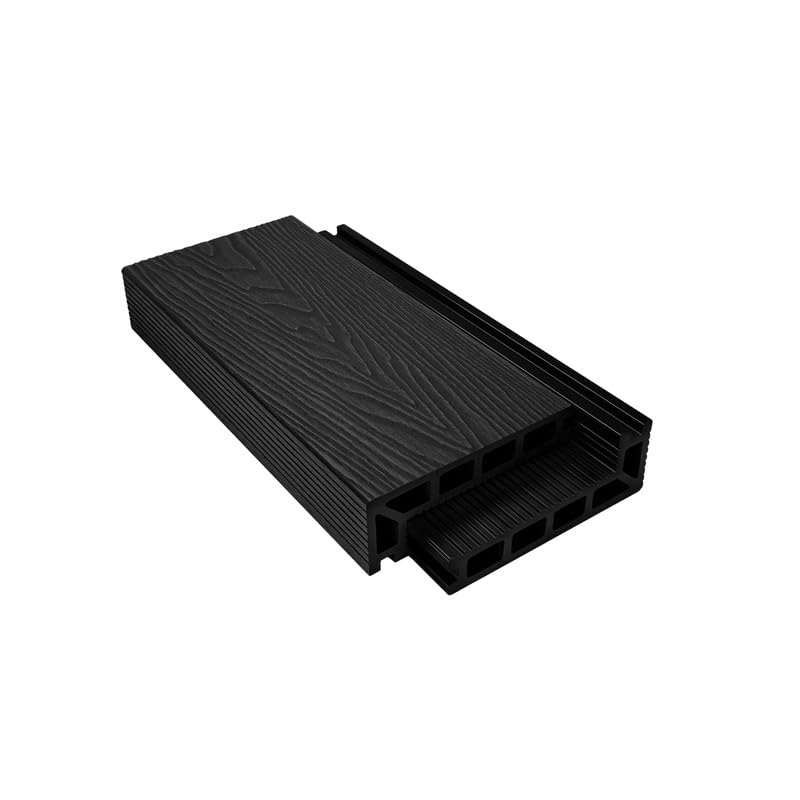 Tuda Grass Direct | 4.8m Composite Step Edge Board WPC – Deep Embossed Woodgrain Effect | Black