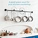 REHOYEE 38 inch Pot Pan Rack Wall Mounted Industrial Pipe Hanging Rail Kitchen Lids Bar Utensils Hanger with 10 S Hooks Black