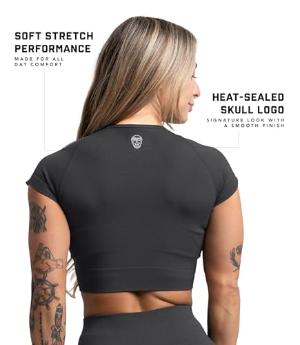 Image of Gymreapers Short Sleeve Workout Tops for Women - Crop Tops for Women Tee - Yoga Athletic Tops for Running, Gym, & Training