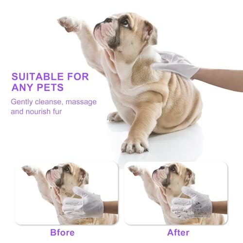 Dog Bath Supplies, No Rinse Pet Wipes, Cleaning & Deodorizing Grooming Gloves, Pet Bathing Gloves Wipes for Daily Care and Traveling, Hypoallergenic- 10PCS Dog Bath Supplies, No Rinse Pet Wipes, Cleaning & Deodorizing Grooming Gloves, Pet Bathing Gloves Wipes for Daily Care and Traveling, Hypoallergenic- 10PCS