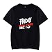 Produktbild Friday The 13th T-Shirt Klassisches T-Shirt DIY Sommer-farblich passendes Kurzarm-T-Shirt aus eisiger Baumwolle mit Kapuze Unisex (Color : Black03, Size : XXL)