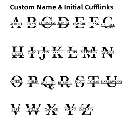 Mancuernillas Personalizadas para Hombre con Inicial 26 Letras miniatura 3