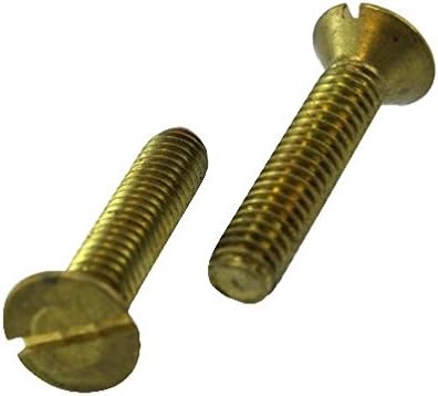 10/24 X 2-1/2 Brass Flat Head Slotted Machine Screws (Pack of 12)
