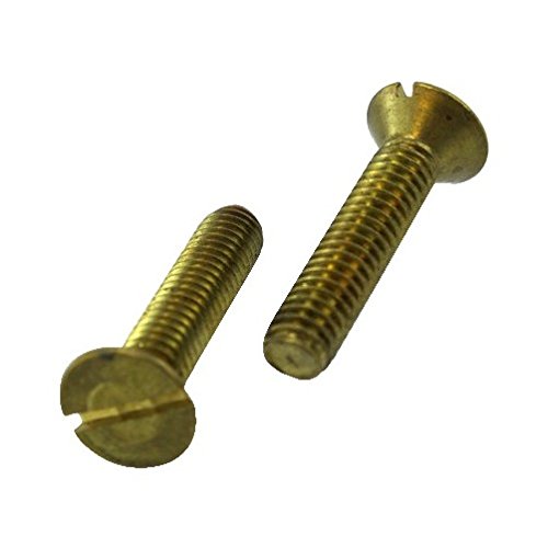 Wood Screw, #10, 2 in, Plain Brass Flat Head Phillips Drive, 100 PK
