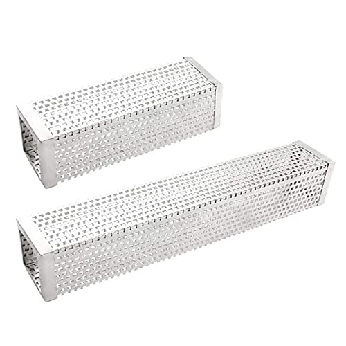 2 Piezas Generador de Humo Frío para Ahumar 6+12, Tubo Ahumador de Alimentos BBQ, Ahumador Barbacoa Carbon Para Parrillas, Generador de Ahumador de Tubo de Pellets de Acero Inoxidable (Cuadrado)