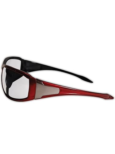 Miniatura 2 de Magid Y90 Gemstone Onyx - Gafas protectoras con exterior rojo y interior negro con inserción similar al metal y lente transparente, Lentes