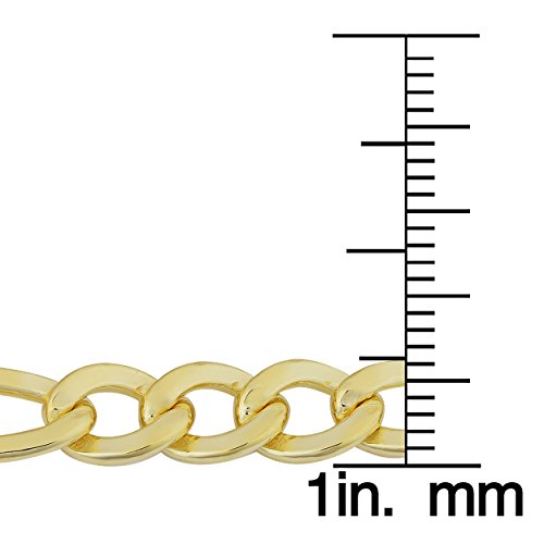 Kooljewelry 14k Yellow Gold Filled Men's Solid 6 mm High Polish Figaro Link Bracelet (8.5 inch)3