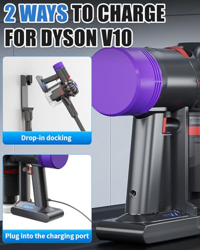Akku für Dyson V10, Powtree Ersatzakku für Dyson V10 SV12 Absolute Animal Motörhead Fluffy Total Clean Cyclone 206340 969352-02 Akku-Staubsauger (1 Filter + 3 Schrauben)