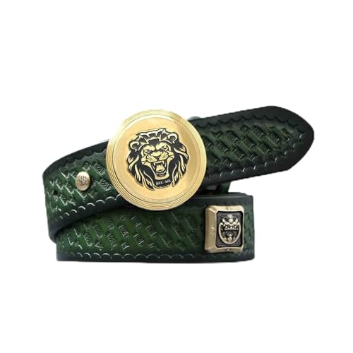 Ceinture western en cuir pour homme style cowboy décontracté et boucle lion