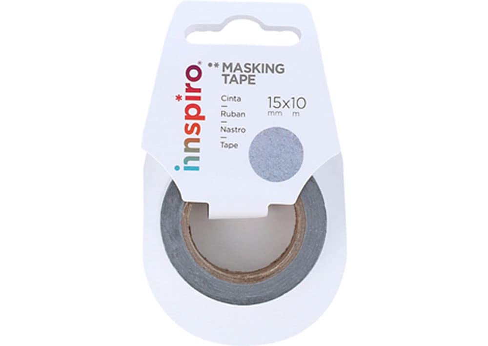 INNSPIRO Taśma do maskowania taśmy Washi folia srebrna 15mm.x10m