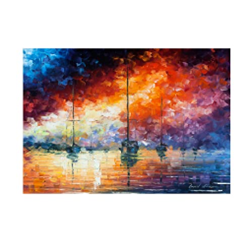 Navire Affiches Voile Paysage Abstrait pour Habiller un Grand Mur Vide de Salon