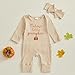 Lehoso My First Baby Girl Outfit One Piece Romper Jumpsuit Newborn Infant Baby Girl Clothes Outfits (Khaki, 6-12 Months)