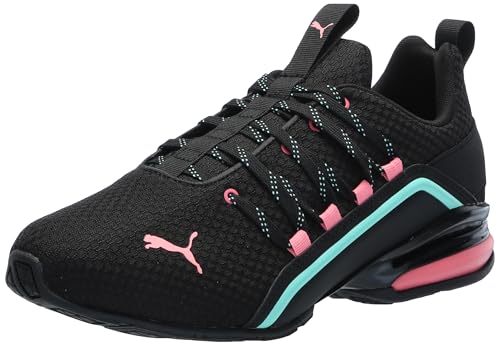 PUMA Women's Axelion Cross Training Shoes, Black-Passionfruit, 8.5, Wide