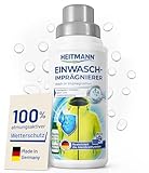 HEITMANN Einwaschimprägnierer 250ml | Einwaschimprägnierung für Schuhe, Rucksäcke, Zelte, Outdoor- & Sportkleidung | Imprägnier Waschmittel reaktiviert Membranen für langanhaltenden Wetterschutz