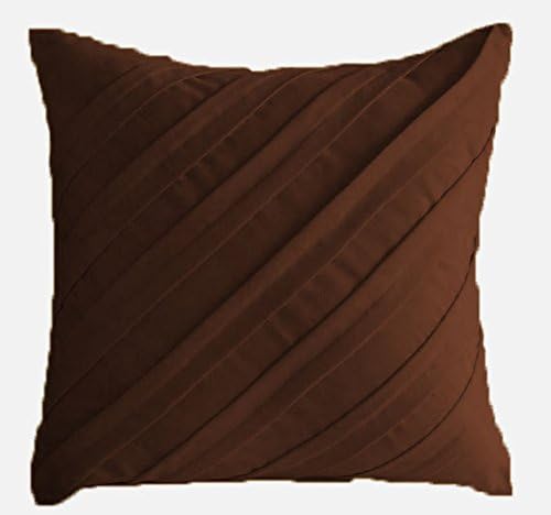 1 Pair Side Band Pillow Sham Egyptian Cotton 500tc Coffee Euro (26 x 26 inch)