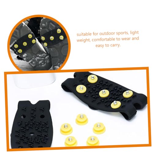 Healvian 3 Paare Spikes für Schuhe Winter Rutsch Schuhkrallen mit Zähnen Tpe Eisgrips für Wanderschuhe und Winterschuhe Strapazierfähige Schneespikes für Damen Herren Breite 11 cm-XXL