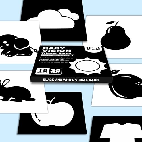 Image of Lefan New Born Baby Essentials: High Contrast Black and White Vision Flash Cards 18 Cards, 36 Pages, Ideal Toys for 6 to 12 Months, for 12-36 Month (Baby Vision Cards 0-3)