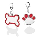 HANABASS 2 Stück Hundemarken Blanko DIY Haustier Id Anhänger Rostbeständig Hitzetransferfähig Personalisierbar Langlebig für Hunde und Katzen