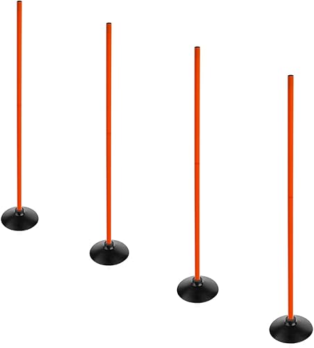 Miniatura 3 de Orange Soccer Agility Poles Set Deportes Desmontable Entrenamiento Speed Pole Slalom Postes con Base de goma Equipo de Traning Deportivo