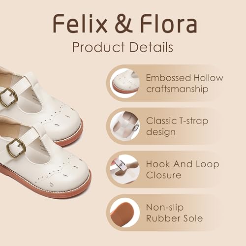 Image of Felix & Flora Toddler Girl Mary Jane Dress Shoes - School Oxford Flats for Girl Party Shoes.