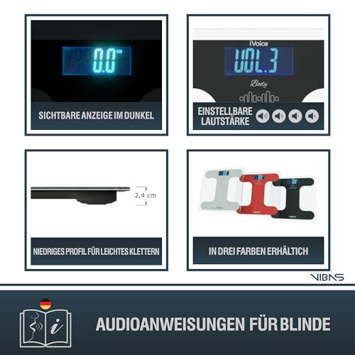 Sprechende Personenwaage Vibas iVoice Body für sehbehinderte Nutzer