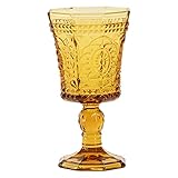 10 Strawberry Street Vatican 8 Oz Red Wine Glass, Set of 6, Amber Glass