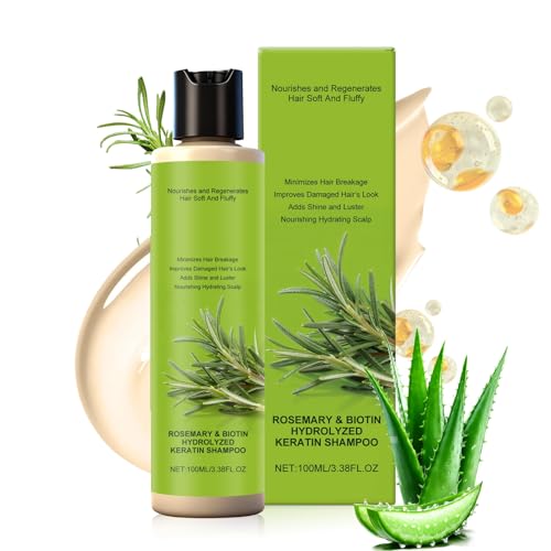 Champú De Romero Para El Crecimiento Del Cabello, 100ml Champú Orgánico De Romero Para La Caída Del Cabello Fortalecedor Y Nutritivo Con Queratina Hidrolizada Para Hombres Y Mujeres