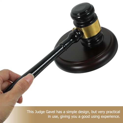 Martillo de madera para juez y subasta portátil accesorio abogados 3