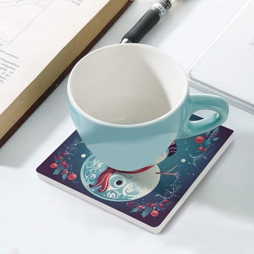 Dessous de verre bonhomme de neige réutilisable pour table basse - 6