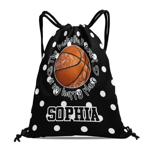 Boho Basketball Personalized Drawstring Sackpack Backpack String Bag Sports Gym Bag for Girls Waterproof Yoga Competition Bag