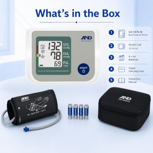Image of A&D UA-767S-W Digital Blood Pressure Monitor | Best BP Machine for Home Use | Automatic & Accurate BP Check Device | Irregular Heartbeat Detection & WHO Indicator | Clinically Validated