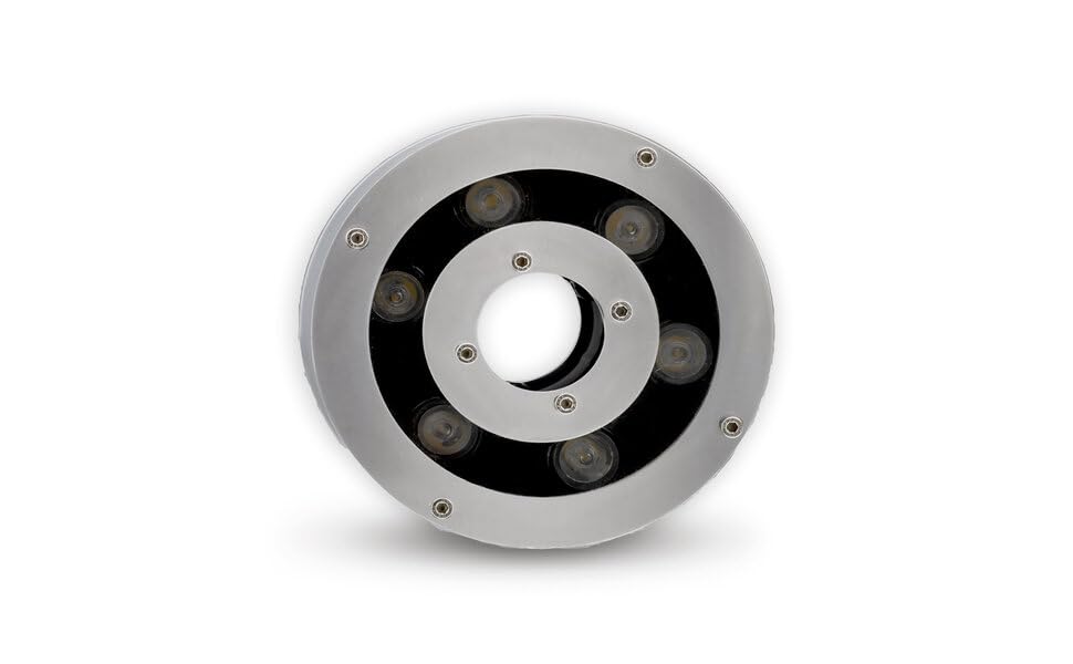 HUMA Fountains and Pools 18 WATT Adjustable Nozzle Fountain Light with 1" Centre Hole 5 INCH Outer and 2 INCH Length (HF059) (RGB)