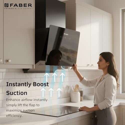Image of Faber Hood Trendy 60cm 1500 m /hr BLDC Autoclean Slant Shape Chimney | Built In Oil Collector | Touch & Gesture Control | 12Yr Motor,2Yr Comprehensive Warranty by Faber | TRENDY IN BLDC HCSCFL BK 60
